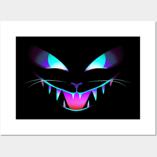 Cheshire Cat Face Halloween Spooky Face Posters and Art